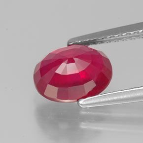 Rubi vermelho natural 2,22ct, corte oval, VS-SI