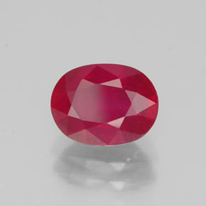 Rubi vermelho natural 1,86ct, corte oval, VS-SI