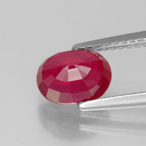 Rubi vermelho natural 1,86ct, corte oval, VS-SI