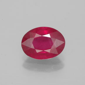 Rubi vermelho natural 1,39ct, corte oval, VS-SI
