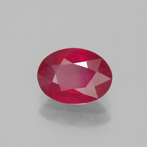 Rubi vermelho natural 1,39ct, corte oval, VS-SI