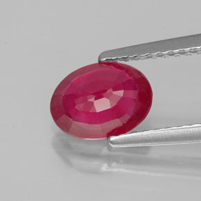 Rubi vermelho natural 1,39ct, corte oval, VS-SI