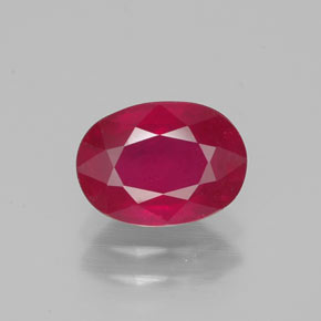 Rubi vermelho natural 1,66ct, corte oval, VS-SI