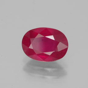Rubi vermelho natural 1,66ct, corte oval, VS-SI