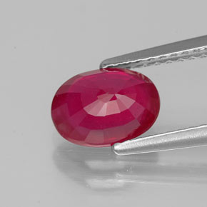 Rubi vermelho natural 1,66ct, corte oval, VS-SI