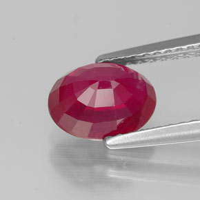 Rubi vermelho natural 1,91ct, corte oval, VS-SI