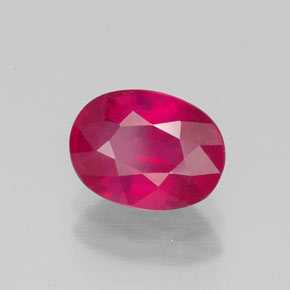 Rubi vermelho natural 1,90ct, corte oval, VS-SI