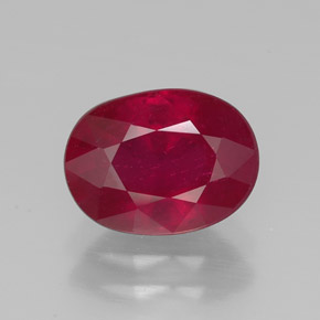 Rubi vermelho natural 2,48ct, corte oval, VS-SI