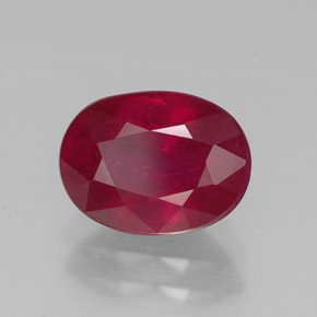 Rubi vermelho natural 2,48ct, corte oval, VS-SI