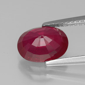 Rubi vermelho natural 2,48ct, corte oval, VS-SI