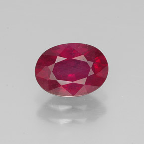 Rubi vermelho natural 1,54ct, corte oval, VS-SI