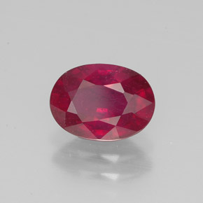 Rubi vermelho natural 1,54ct, corte oval, VS-SI