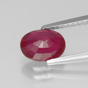 Rubi vermelho natural 1,54ct, corte oval, VS-SI
