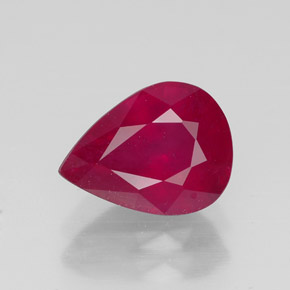 Rubi vermelho natural 2,21ct, formato de pêra, SI