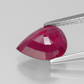 Rubi vermelho natural 2,21ct, formato de pêra, SI