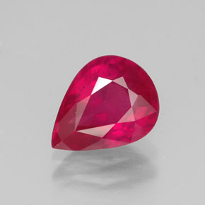 Rubi vermelho natural 1,83ct, formato de pêra, VS-SI