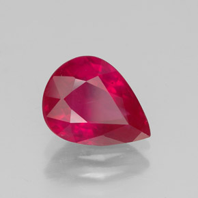 Rubi vermelho natural 1,83ct, formato de pêra, VS-SI