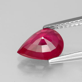 Rubi vermelho natural 1,83ct, formato de pêra, VS-SI
