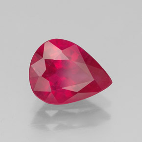 Rubi vermelho natural 1,77ct, formato de pêra, VS-SI