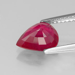 Rubi vermelho natural 1,77ct, formato de pêra, VS-SI