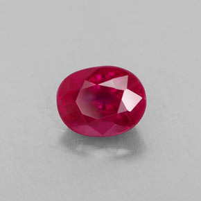 Rubi vermelho natural 0,97ct, corte oval, VS-SI