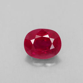 Rubi vermelho violeta natural 1,03ct, corte oval, VS-SI