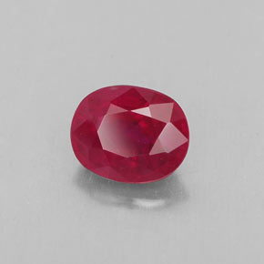 Rubi vermelho violeta natural 1,03ct, corte oval, VS-SI