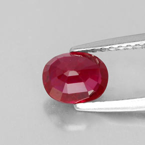 Rubi vermelho violeta natural 1,03ct, corte oval, VS-SI