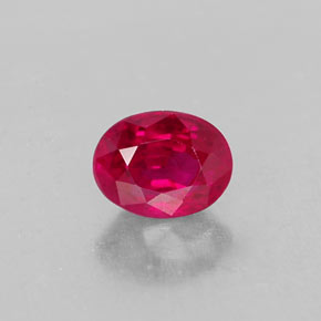 Rubi vermelho natural 0,86ct, corte oval, VS-SI