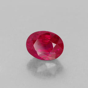 Rubi vermelho natural 0,86ct, corte oval, VS-SI