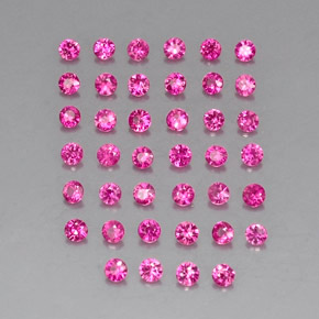 Pedras preciosas de rubi rosa natural de  ct, corte redondo, VVS-VS