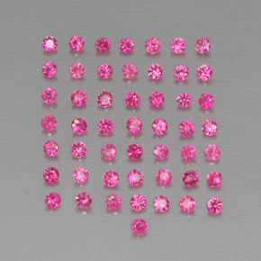Pedras preciosas de rubi rosa natural de  ct, corte redondo, VVS-VS