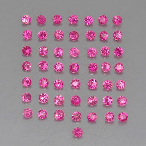 Pedras preciosas de rubi rosa natural de  ct, corte redondo, VVS-VS