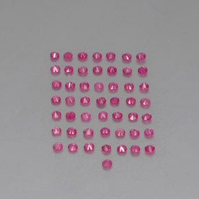Pedras preciosas de rubi rosa natural de  ct, corte redondo, VVS-VS