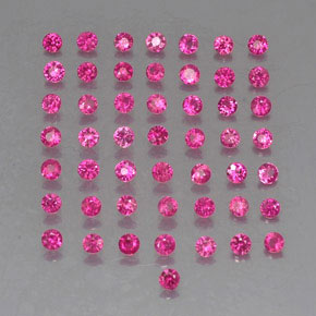 Pedras preciosas de rubi rosa natural de  ct, corte redondo, VVS-VS