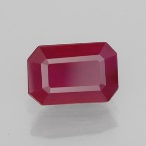 Rubi vermelho natural 1,49ct, corte esmeralda, SI