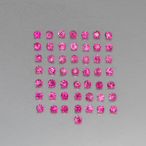 Pedras preciosas de rubi rosa natural de  ct, corte redondo, VVS-VS