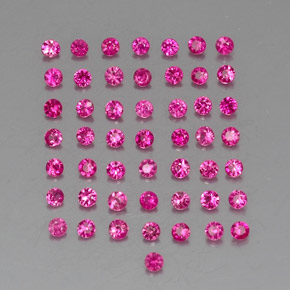 Pedras preciosas de rubi rosa natural de  ct, corte redondo, VVS-VS
