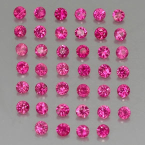 Pedras preciosas de rubi rosa natural de  ct, corte redondo, VVS-VS