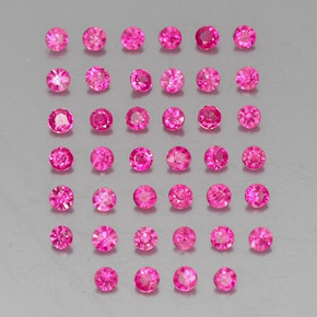 Pedras preciosas de rubi rosa natural de  ct, corte redondo, VVS-VS