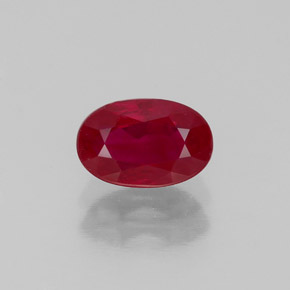 Rubi vermelho natural 1,11ct, corte oval, VS-SI