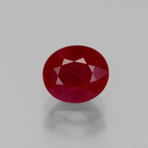 Rubi vermelho natural 1,43ct, corte oval, VS-SI