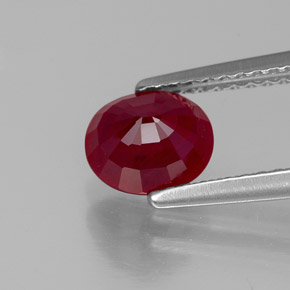 Rubi vermelho natural 1,43ct, corte oval, VS-SI