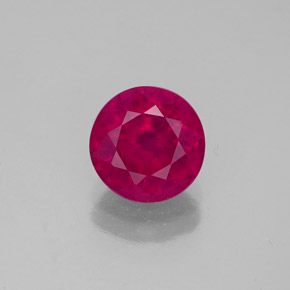 Rubi vermelho natural 1,75ct, corte redondo, VS-SI