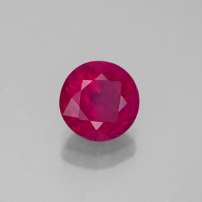 Rubi vermelho natural 1,75ct, corte redondo, VS-SI