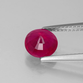 Rubi vermelho natural 1,75ct, corte redondo, VS-SI