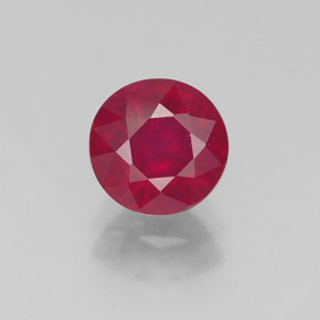 Rubi vermelho natural 1,87ct, corte redondo, VS-SI