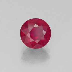 Rubi vermelho natural 1,87ct, corte redondo, VS-SI