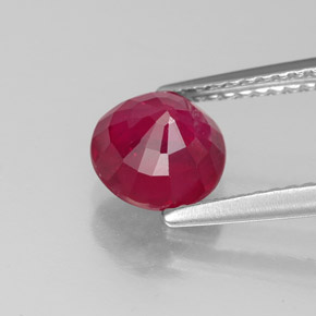 Rubi vermelho natural 1,87ct, corte redondo, VS-SI