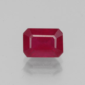 Rubi vermelho natural 1,56ct, corte esmeralda, VS-SI